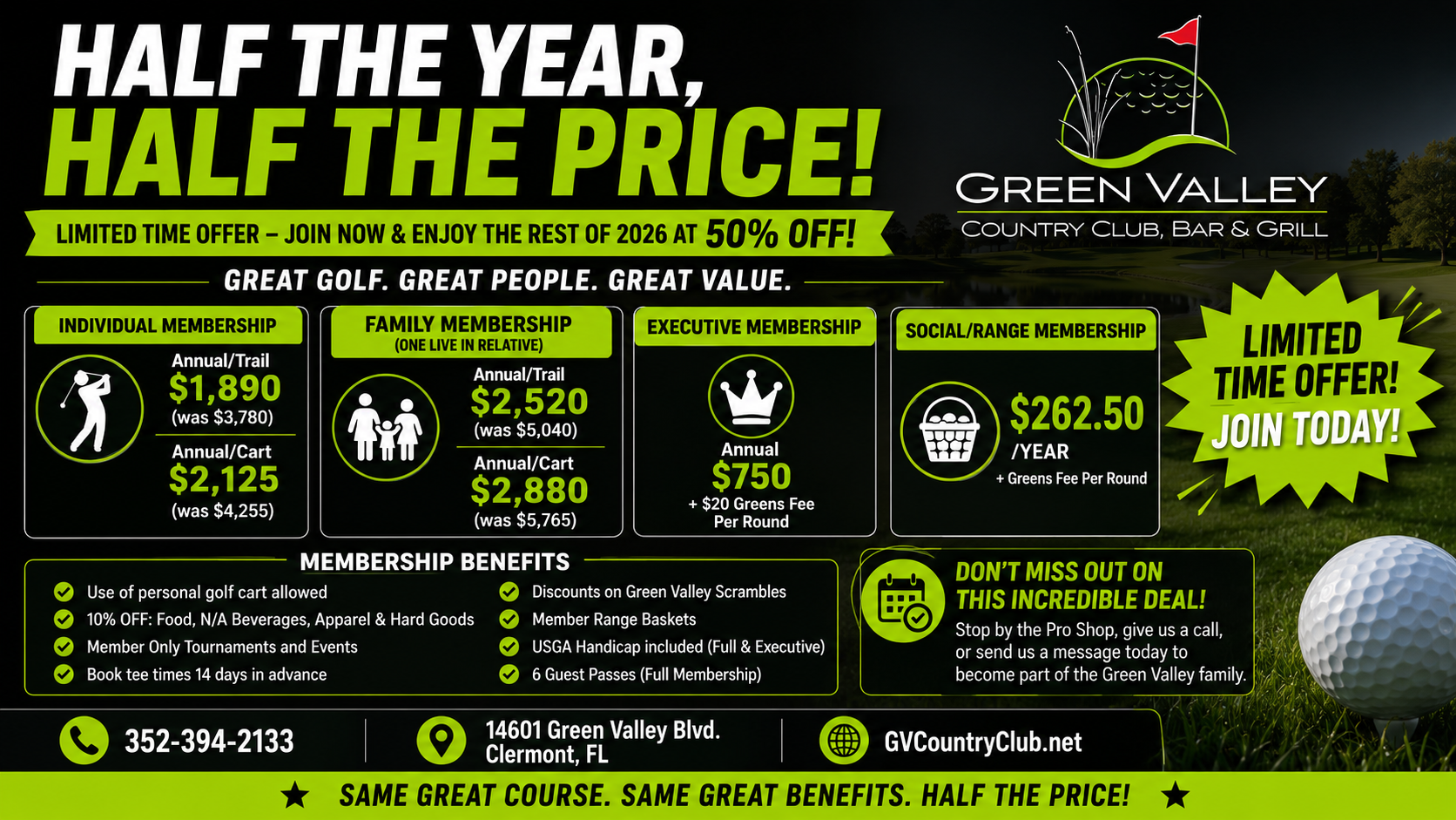 Green Valley Country Club | Clermont Golf Course | 14601 Green Valley Blvd, Clermont FL 34711